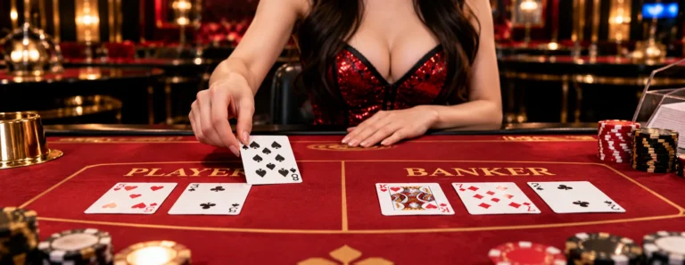 กติกาไพ่ใบที่สามบาคาร่า การจั่วไพ่ของ Player และ Banker บนโต๊ะบาคาร่าในคาสิโนสด